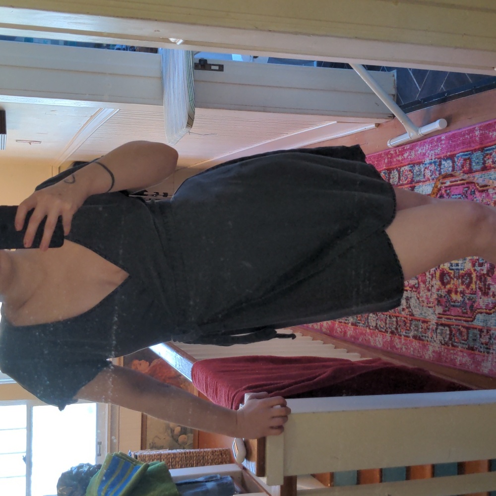 BELLA DAHL soft gray wrap dress